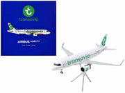 Airbus A320neo Commercial Aircraft "Transavia Airlines" (F-GNEO) White with Green Tail "Gemini 200" Series 1/200 Diecast Model Airplane by GeminiJets image 2
