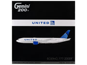 Boeing 777-200ER Commercial Aircraft "United Airlines" (N798UA) White with Blue Tail "Gemini 200" Series 1/200 Diecast Model by GeminiJets image 3