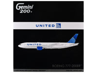Boeing 777-200ER Commercial Aircraft "United Airlines" (N798UA) White with Blue Tail "Gemini 200" Series 1/200 Diecast Model by GeminiJets image 3