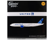 Boeing 777-200ER Commercial Aircraft with Flaps Down "United Airlines" (N798UA) White with Blue Tail "Gemini 200" Series 1/200 Diecast Model by GeminiJets image 3