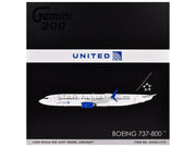 Boeing 737-800 Commercial Aircraft "United Airlines Star Alliance" (N76516) White with Black Tail "Gemini 200" Series 1/200 Diecast Model Airplane by GeminiJets image 3