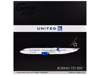 Boeing 737-800 Commercial Aircraft "United Airlines Star Alliance" (N76516) White with Black Tail "Gemini 200" Series 1/200 Diecast Model Airplane by GeminiJets image 3
