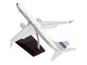 Boeing 737-900ER Commercial Aircraft with Flaps Down "Continental Airlines - United Airlines" (N75435) White with Red and Blue Stripes "Gemini 200" Series 1/200 Diecast Model Airplane by GeminiJets image 4