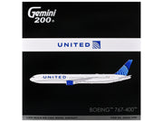 Boeing 767-400 Commercial Aircraft "United Airlines" (N76064) White with Blue Tail Graphics "Gemini 200" Series 1/200 Diecast Model Airplane by GeminiJets image 3