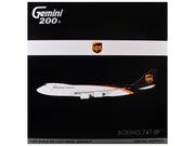 Boeing 747-8F Commercial Aircraft "UPS Worldwide Services" (N607UP) White with Brown Tail "Gemini 200" Series 1/200 Diecast Model by GeminiJets image 3