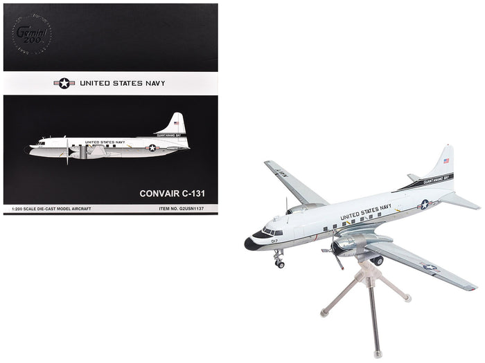 Convair C-131 Samaritan Transport Aircraft "United States Navy - NAS Guantanamo Bay" (141017) White and Gray "Gemini 200" Series 1/200 Diecast Model Airplane by GeminiJets