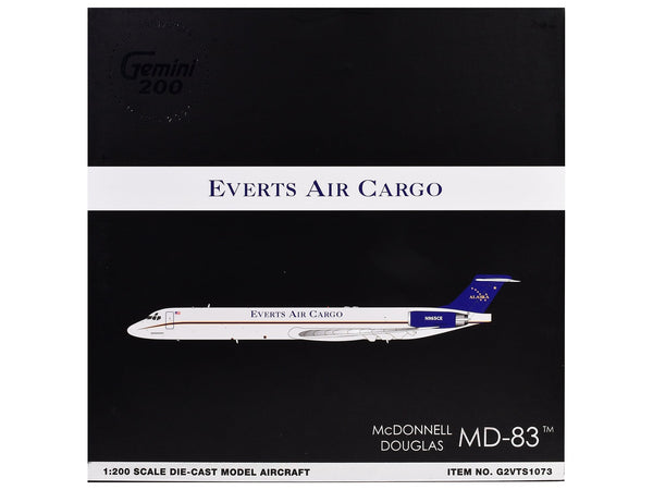 McDonnell Douglas MD-88 Commercial Aircraft "Everts Air Cargo" (N965CE) White with Blue Tail "Gemini 200" Series 1/200 Diecast Model Airplane by GeminiJets image 3