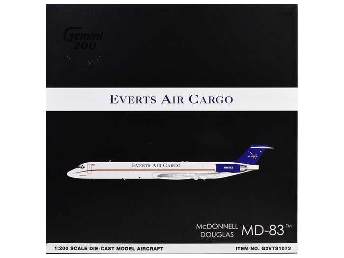 McDonnell Douglas MD-88 Commercial Aircraft "Everts Air Cargo" (N965CE) White with Blue Tail "Gemini 200" Series 1/200 Diecast Model Airplane by GeminiJets image 3