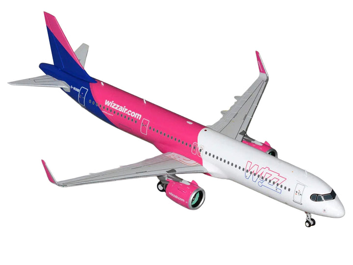 Airbus A321neo Commercial Aircraft "Wizz Air" (G-WUNB) White and Pink with Purple Tail "Gemini 200" Series 1/200 Diecast Model by GeminiJets image 2