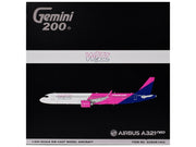 Airbus A321neo Commercial Aircraft "Wizz Air" (G-WUNB) White and Pink with Purple Tail "Gemini 200" Series 1/200 Diecast Model by GeminiJets image 3