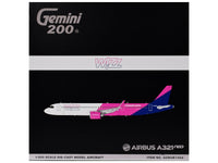 Airbus A321neo Commercial Aircraft "Wizz Air" (G-WUNB) White and Pink with Purple Tail "Gemini 200" Series 1/200 Diecast Model by GeminiJets image 3
