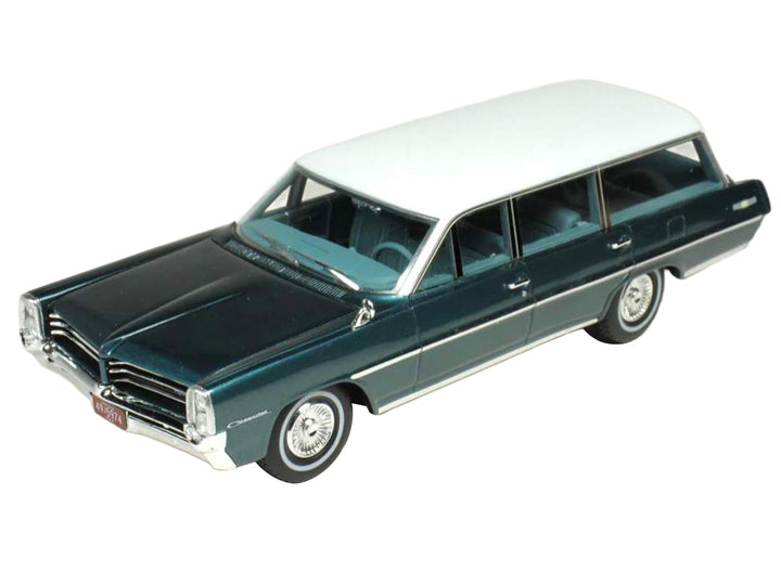 1964 Pontiac Safari Gulfstream Aqua Metallic with White Top and Blue Interior Limited Edition to 200 pieces Worldwide 1/43 Model Car by Goldvarg Collection image 2