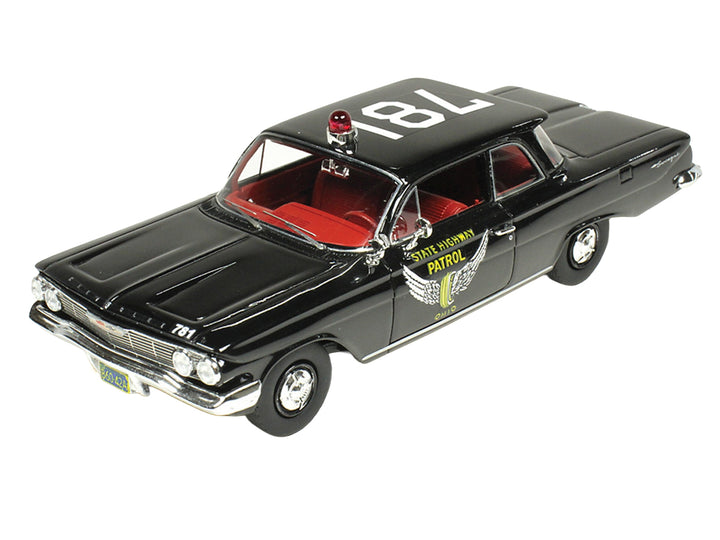 1961 Chevrolet Biscayne "Ohio State Highway Patrol" Black with Red Interior Limited Edition to 150 pieces Worldwide 1/43 Model Car by Goldvarg Collection image 2