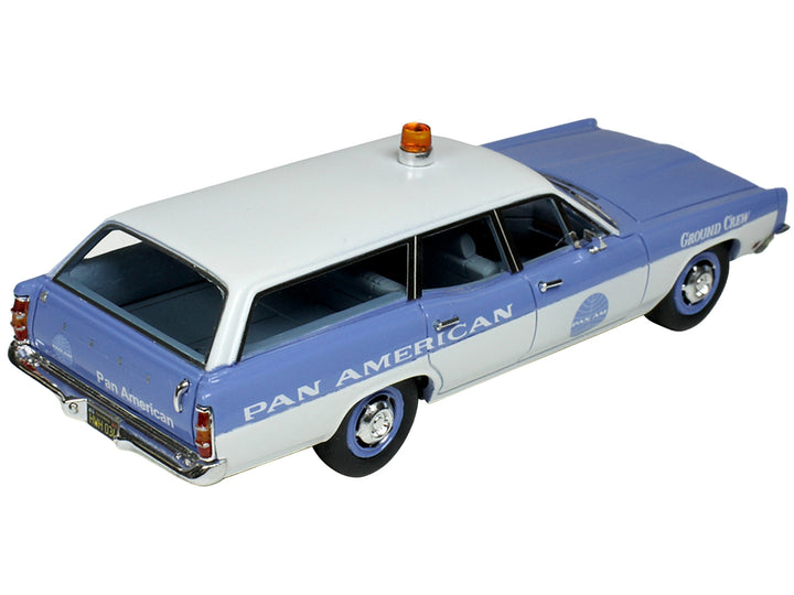 1970 Ford Galaxie Station Wagon Blue and White with Blue Interior "Pan-American Airlines Ground Crew" Limited Edition to 180 pieces Worldwide 1/43 Model Car by Goldvarg Collection image 2