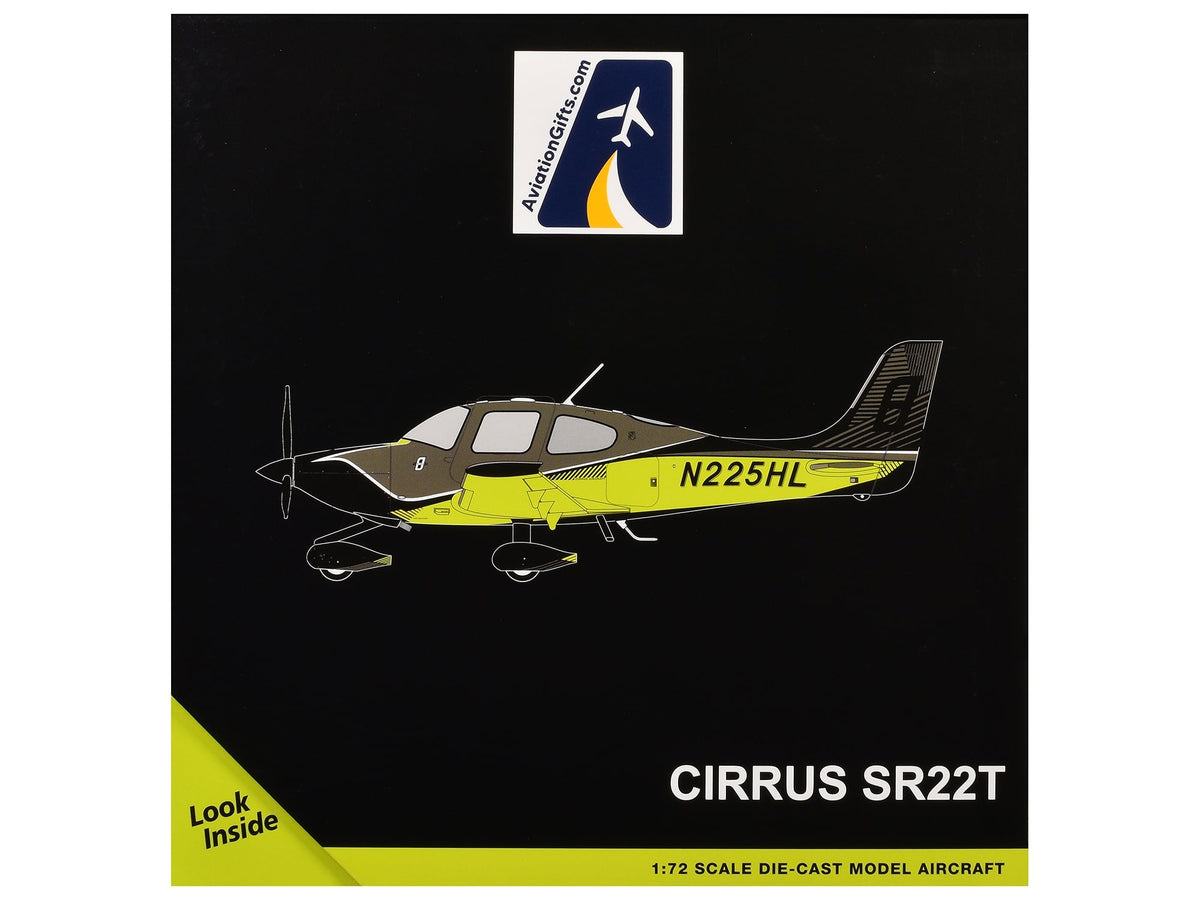 Cirrus SR22T Composite Aircraft (N225HL) Black and Neon Green "Gemini General Aviation" Series 1/72 Diecast Model by GeminiJets image 3