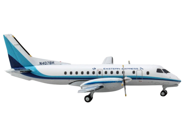 Saab 340B Commercial Aircraft "Eastern Express" (N407BH) White with Blue Stripes 1/400 Diecast Model Airplane by GeminiJets image 2