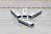 Cobus 3000 Passenger Bus White and Blue with Graphics "US Airways Shuttle Bus - Greener Transit" 4 Piece Set 1/400 Diecast Models by GeminiJets