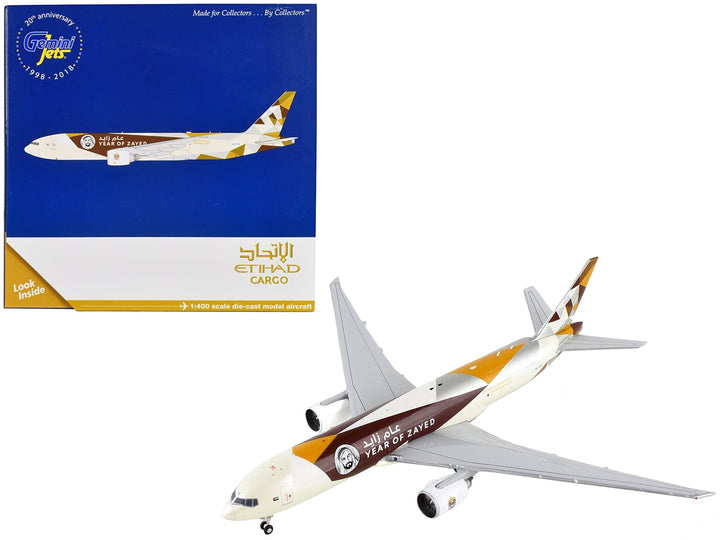 Boeing 777F Commercial Aircraft "Etihad Cargo - Year of Zayed" White with Graphics 1/400 Diecast Model Airplane by GeminiJets image 2