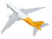 Boeing 777F Commercial Aircraft with Flaps Down "Southern Air - DHL" White and Yellow 1/400 Diecast Model Airplane by GeminiJets image 2