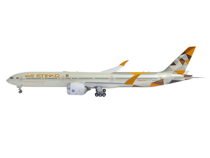 Boeing 777-9 Commercial Aircraft "Etihad Airways" (A6-FAA) Beige with Tail Graphics 1/400 Diecast Model Airplane by GeminiJets image 2