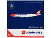 Airbus A350-900 Commercial Aircraft with Flaps Down Configuration "Edelweiss Air" (HB-IHC) White with Red Tail 1/400 Diecast Model Airplane by GeminiJets image 3