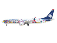 GeminiJets Aeromexico Boeing 737 MAX 9 Kukulcan XA-GQS white graphics blue tail 1:400 GJ2316, view 2
