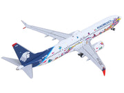 Boeing 737 MAX 9 Commercial Aircraft "Aeromexico - Kukulcan" (XA-GQS) White with Graphics and Blue Tail 1/400 Diecast Model by GeminiJets image 5