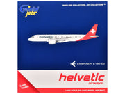 Embraer E190-E2 Commercial Aircraft "Helvetic Airways" (HB-AZC) White with Red Tail 1/400 Diecast Model Airplane by GeminiJets image 3
