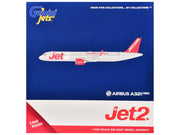 Airbus A321neo Commercial Aircraft "Jet2" (G-SUNO) Gray Metallic with Red Tail 1/400 Diecast Model Airplane by GeminiJets image 3