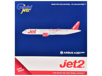 Airbus A321neo Commercial Aircraft "Jet2" (G-SUNO) Gray Metallic with Red Tail 1/400 Diecast Model Airplane by GeminiJets image 3
