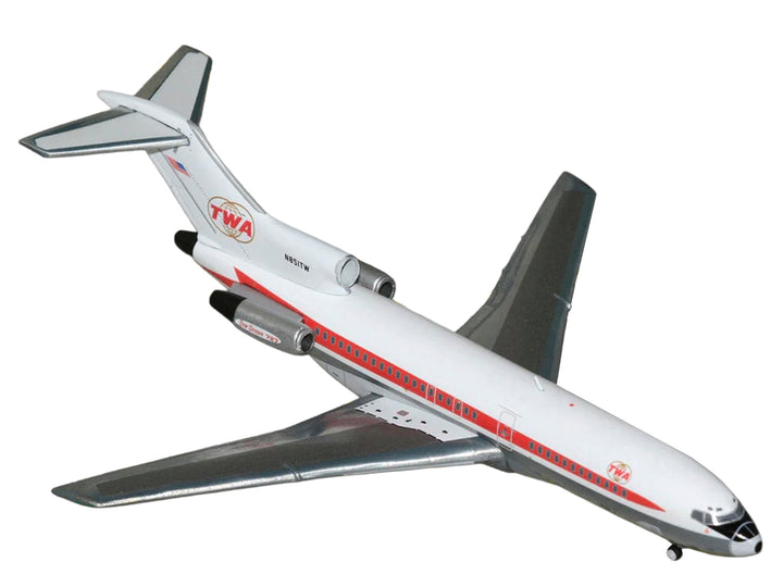 Boeing 727-100 Commercial Aircraft "Trans World Airlines" (N851TW) White with Red Stripes 1/400 Diecast Model by GeminiJets image 2