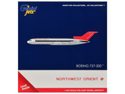 Boeing 727-200 Commercial Aircraft "Northwest Orient" (N298US) Silver with White Stripes and Red Tail 1/400 Diecast Model by GeminiJets image 3