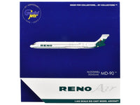 McDonnell Douglas MD-90 Commercial Aircraft "Reno Air" (N905RA) White with Green Tail 1/400 Diecast Model Airplane by GeminiJets image 3