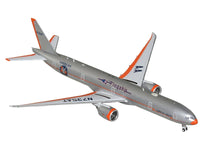 Boeing 777-300ER Commercial Aircraft "American Airlines - Flagship DFW" (N735AT) Silver with Orange Stripes 1/400 Diecast Model by GeminiJets image 2