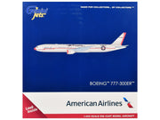 Boeing 777-300ER Commercial Aircraft "American Airlines - Flagship DFW" (N735AT) Silver with Orange Stripes 1/400 Diecast Model by GeminiJets image 3