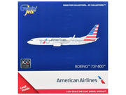 Boeing 737-800 Commercial Aircraft "American Airlines 100th Anniversary 2026" (N840NN) Gray with Tail Stripes 1/400 Diecast Model Airplane by GeminiJets image 3