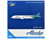 Boeing 787-9 Commercial Aircraft "Alaska Airlines" (N784HA) White with Blue and Green Tail 1/400 Diecast Model by GeminiJets image 3