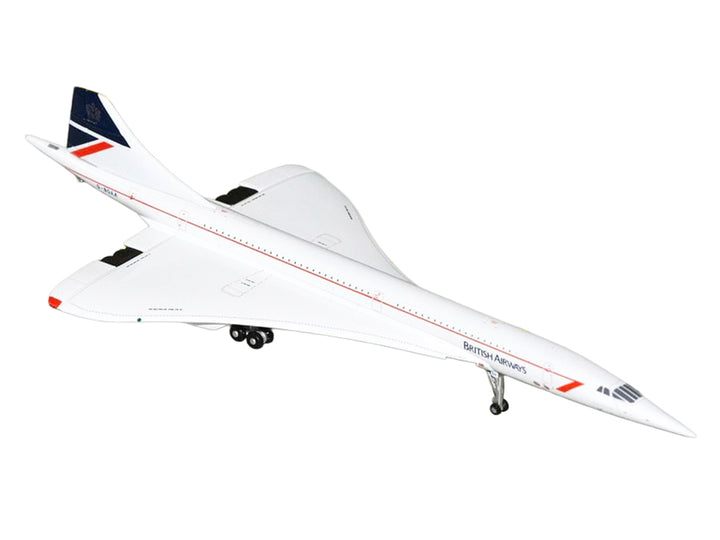 BAC/Aerospatiale Concorde Commercial Aircraft "British Airways" (G-BOAA) White with Red Stripes and Blue Tail 1/400 Diecast Model Airplane by GeminiJets image 2