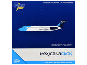 Boeing 717-200 Commercial Aircraft "Mexicana Click" (N907ME) White with Light Blue Nose and Dark Blue Tail 1/400 Diecast Model Airplane by GeminiJets image 3