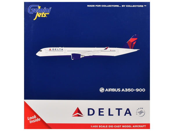 Airbus A350-900 Commercial Aircraft "Delta Air Lines" (N504DN) White with Blue and Red Tail 1/400 Diecast Model Airplane by GeminiJets image 3