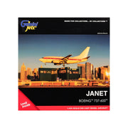 Boeing 737-600 Transport Aircraft "EG&G - Janet Airlines" (N319BD) White with Red Stripes 1/400 Diecast Model Airplane by GeminiJets image 3