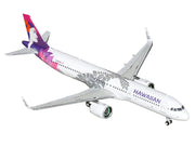 Airbus A321neo Commercial Aircraft "Hawaiian Airlines" (N209HA) White with Purple Tail Graphics 1/400 Diecast Model Airplane by GeminiJets image 2