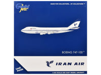 Boeing 747-100 Commercial Aircraft "Iran Air" (EP-IAM) White with Blue Stripes 1/400 Diecast Model by GeminiJets image 3