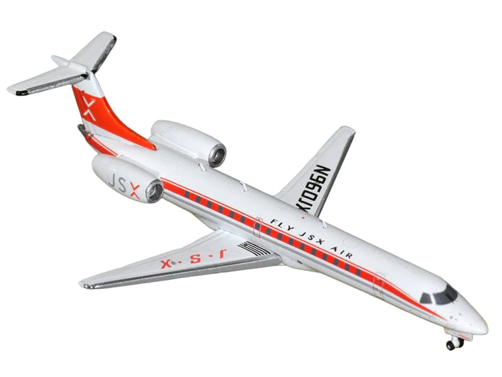 Embraer ERJ-145 Commercial Aircraft "JSX" (N960JX) White with Red Stripes and Tail 1/400 Diecast Model Airplane by GeminiJets image 2