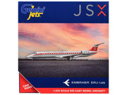 Embraer ERJ-145 Commercial Aircraft "JSX" (N960JX) White with Red Stripes and Tail 1/400 Diecast Model Airplane by GeminiJets image 3