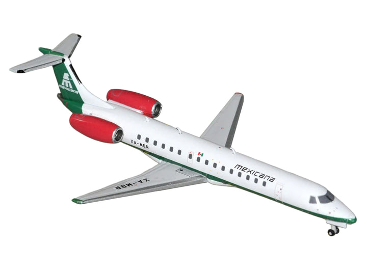 Embraer ERJ-145 Commercial Aircraft "Mexicana de Aviacion" (XA-MBR) White with Green Stripes 1/400 Diecast Model by GeminiJets image 2