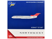 Boeing 727-200 Commercial Aircraft "Northwest Airlines" (N254US) White with Blue Stripes and Red Tail 1/400 Diecast Model by GeminiJets image 3