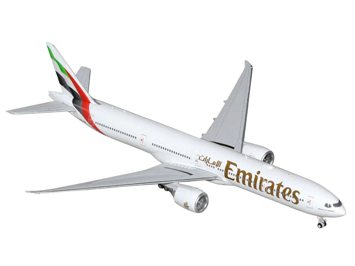 Boeing 777-300ER Commercial Aircraft "Emirates Airlines" (A6-EQH) White with Striped Tail 1/400 Diecast Model by GeminiJets image 2