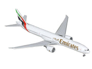 Boeing 777-300ER Commercial Aircraft with Flaps Down "Emirates Airlines" (A6-EQH) White with Striped Tail 1/400 Diecast Model by GeminiJets image 2