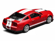 2007 Ford Mustang Shelby GT500 Torch Red with White Stripes 1/64 Diecast Model Car by MotorHelix & Greenlight image 4
